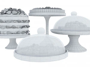 Fruit berry cake collection 3D Model