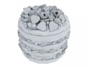 Fruit berry cake collection 3D Model