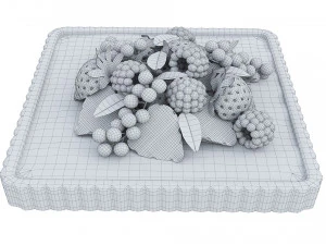 Fruit berry cake collection 3D Model
