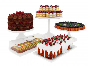 Fruit berry cake collection 2 3D Model