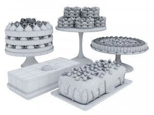 Fruit berry cake collection 2 3D Model