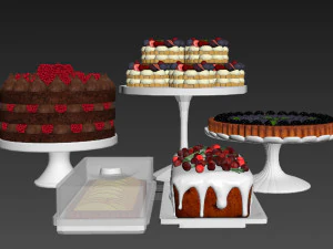 Fruit berry cake collection 2 3D Model