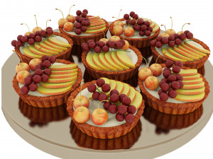 Fruit berry cake collection 3 Model 3D