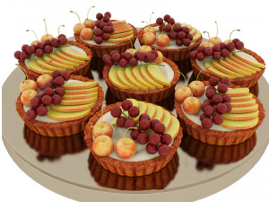 Fruit berry cake collection 3 3D Model