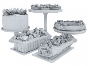 Fruit berry cake collection 3 Model 3D