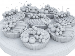 Fruit berry cake collection 3 Model 3D