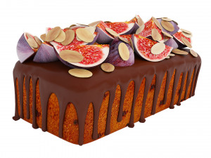 Almond Fig Loaf Cake 3D Model