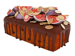 Almond Fig Loaf Cake 3D Model