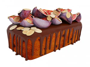 Almond Fig Loaf Cake 3D Model
