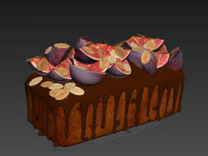 Almond Fig Loaf Cake 3D Model