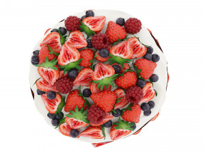 Berry Chocolate Cake Modelo 3D