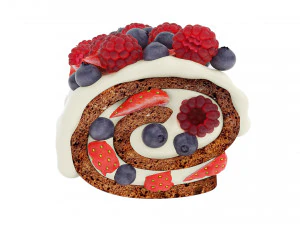 Berry Chocolate Cake Roll 3D Model