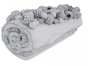 Berry Chocolate Cake Roll 3D Model
