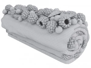 Berry Chocolate Cake Roll 3D Model