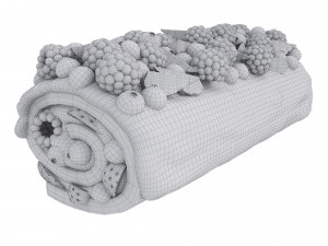 Berry Chocolate Cake Roll 3D Model