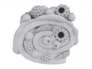 Berry Chocolate Cake Roll 3D Model