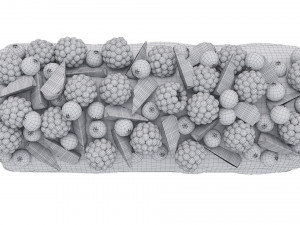 Berry Chocolate Cake Roll 3D Model