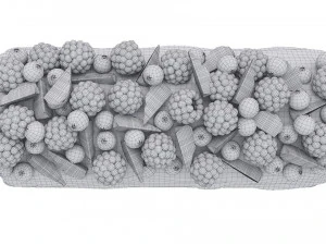 Berry Chocolate Cake Roll 3D Model