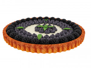 Blackberry Blueberry Tart 3D Model