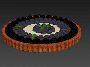Blackberry Blueberry Tart 3D Model