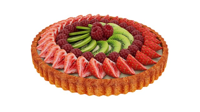 Fruit Berry Tart 3D 模型 .c4d .max .obj .3ds .fbx .stl .blend