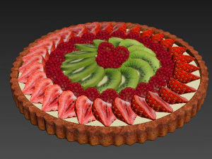 Tarta Owocowo-Jagodowa Model 3D