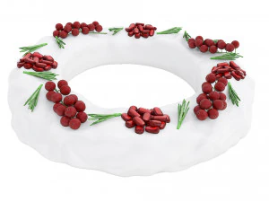 Bolo em formato de anel de rom&atilde; e groselha Modelo 3D