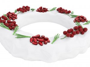 Pomegranate Red Currant Ring-Shaped Cake Modello 3D
