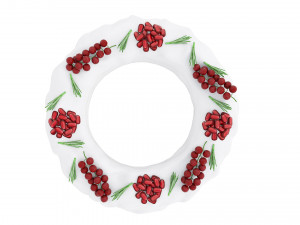 Pomegranate Red Currant Ring-Shaped Cake Modello 3D