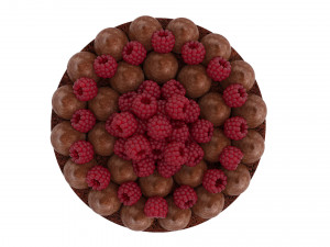 Raspberry Chocolate Cake 3D मॉडल