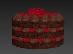 Raspberry Chocolate Cake 3D मॉडल