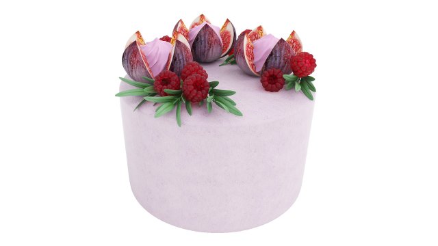 Violet Fig Cake 3D Model .c4d .max .obj .3ds .fbx .stl .blend 