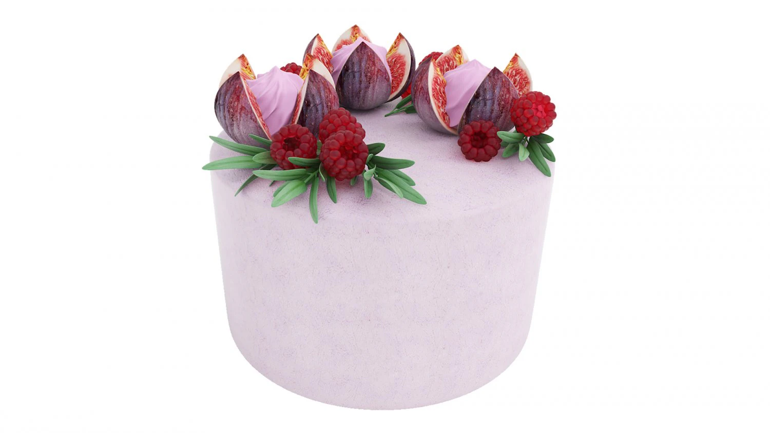 Violet Fig Cake 3D Model .c4d .max .obj .3ds .fbx .stl .blend