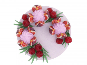 Violet Fig Cake 3D Model