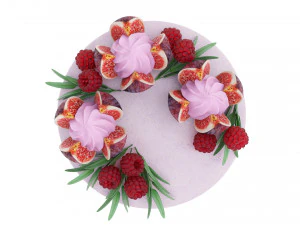 Violet Fig Cake 3D Model
