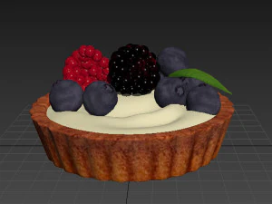 Mini tarta jagodowa Model 3D
