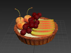 Fruit Berry Mini Tart 3D Model