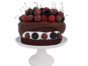 Cherry Berry Cake 3D Model