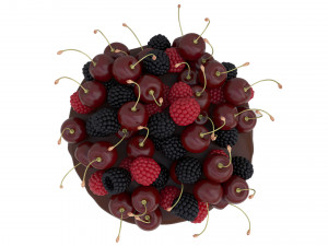 Cherry Berry Cake 3D Model