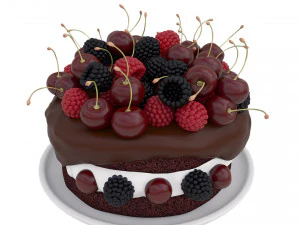 Cherry Berry Cake 3D Model