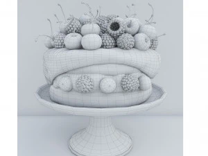 Cherry Berry Cake 3D Model