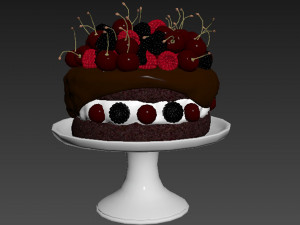 Cherry Berry Cake 3D Model