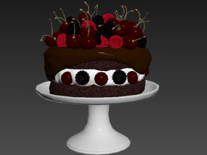 Cherry Berry Cake 3D Model