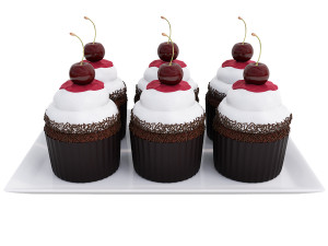 Cherry Chocolate Cupcakes 3D 模型