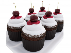 Cherry Chocolate Cupcakes 3D 모델