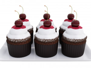 Cherry Chocolate Cupcakes 3D 모델