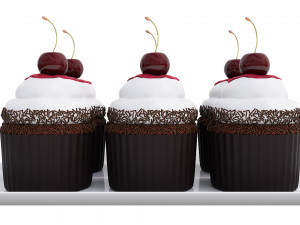 Cherry Chocolate Cupcakes 3D 모델