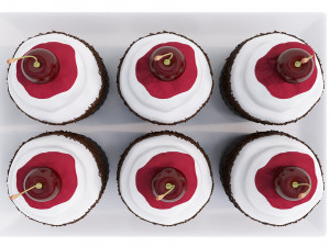 Cherry Chocolate Cupcakes 3D 모델