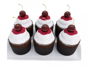 Cherry Chocolate Cupcakes 3D Model