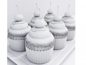 Cherry Chocolate Cupcakes 3D 모델